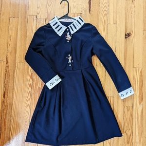 Miss Patina Kitten Melody Dress (Navy) - Small